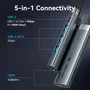 Vention Docking USB Tipo-C TGMHB con 3xUSB, 1xHDMI 4K y 1xUSB Tipo-C PD, Gris